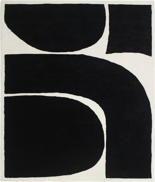 Wollteppich - TranquilTextures 240 x 190 cm - schwarz-weiß