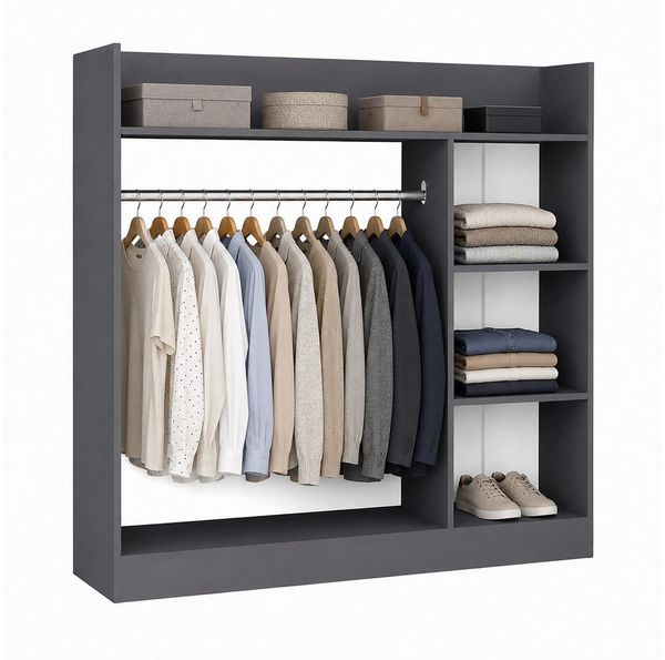 VCM Kleiderregal Palosa 922161 Anthrazit H. 115 x B. 118 x T. 35 cm