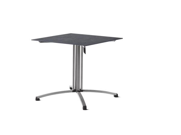 Sieger 5330-20 Party-Klapptisch mit Polytec Tischplatte, Stahlrohr Schiefer / Anthrazit 80 x 73 x 80 cm