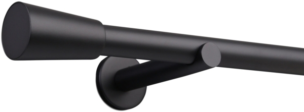 Deco-Raum® Gardinenstange Style Endstück Kegel 25mm | Länge: 190cm | Material: Metall | Farbe: Schwarz