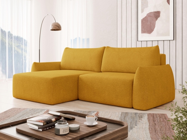 Ecksofa Faselo mit Bettkasten und Schlaffunktion (Farbe: Soft Plüsch 09)