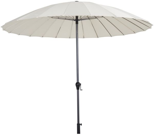 Sonnenschirm Shanghai von Brafab aus Aluminium und Polyester, modern, beige, rund, neigbar, Ø 270 cm