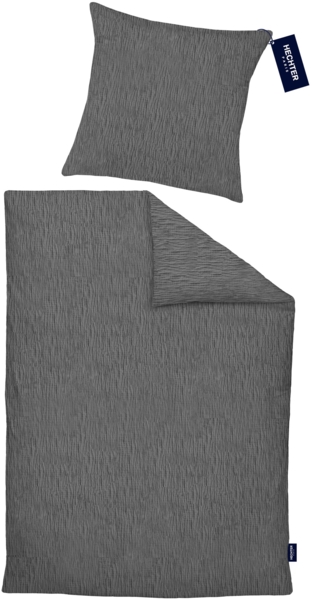 Hechter Paris Bettwäsche Musselin 0481309 UNI, silber/grau, 1x 155x220 cm + 1x 80x80 cm