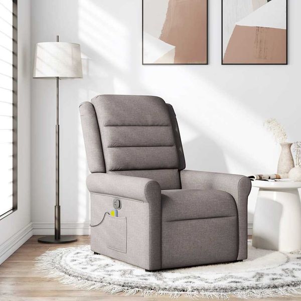 vidaXL Massagesessel Taupe Stoff 4015653