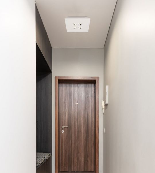 LED Deckenstrahler, 4 flammig, Chrom, Gips, weiß