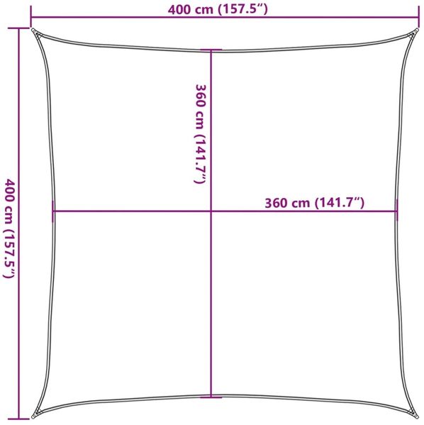 vidaXL Sonnensegel 160 g/m² Creme 4x4 m HDPE 311166 Bild 10