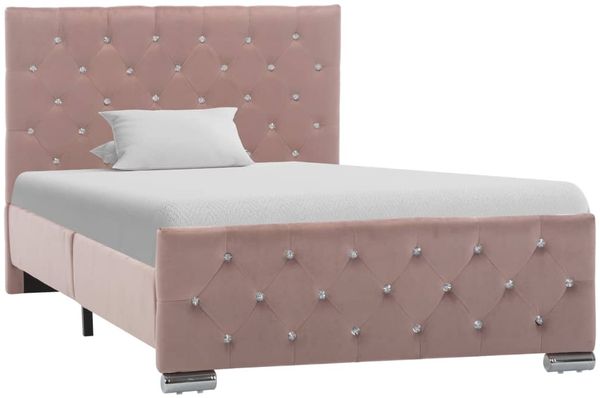 vidaXL Bettgestell Rosa Samt 100x200 cm 286824