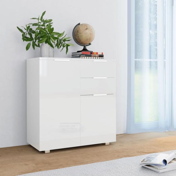 vidaXL Sideboard Hochglanz-Weiß 71x35x80 cm Holzwerkstoff 283715