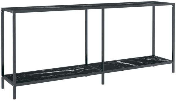 Konsolentisch, Beistelltisch, Konsole Schwarz 180x35x75,5 cm Hartglas