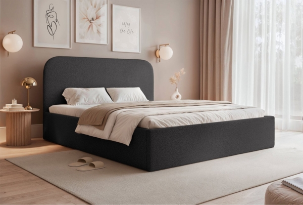 Selsey 'Sonvivo' Polsterbett mit Bettkasten, Bouclé, graphit, 140x200 Bild 3