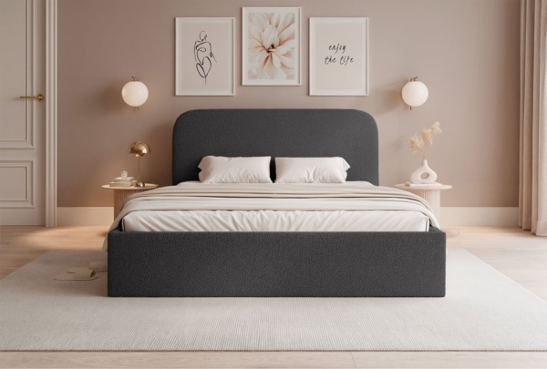Selsey 'Sonvivo' Polsterbett mit Bettkasten, Bouclé, graphit, 140x200 Bild 2