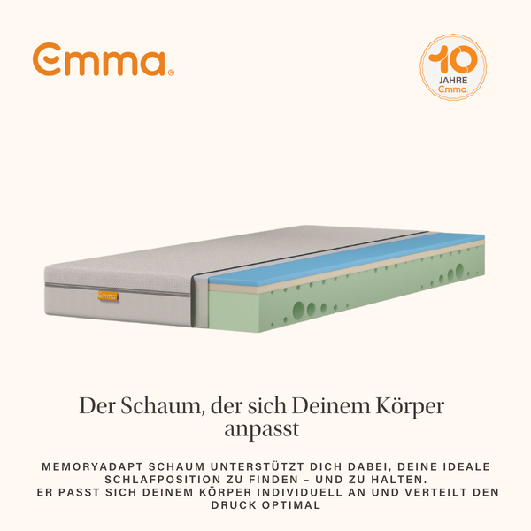 Emma 'One Medium' Viscoschaum-Matratze, 180x200 cm, 85 % Polyester / 15 % Polypropylen, Weiß Bild 7