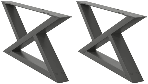 vidaXL Couchtischbeine 2 Stk. Anthrazit 70x(30-31,3) cm Stahl 4012694