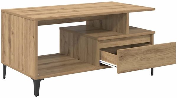 vidaXL Couchtisch Artisan-Eiche 90 x 49 x 45 cm Holzwerkstoff 881052 Bild 5