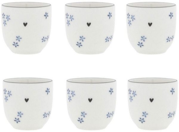 Bastion Collections Tasse Daisies Blumen, Keramik, Spülmaschinengeeignet, Weiß, Motiv: Blume