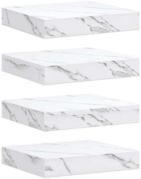 vidaXL Wandregal 4 pcs Weiß Marmor 23 x 23,5 x 4 cm Holzwerkstoff 42019961