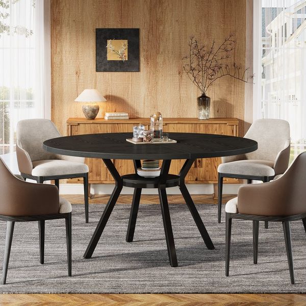 Tribesigns Esstisch 120x120cm Moderner Runder Küchentisch für 4 Personen