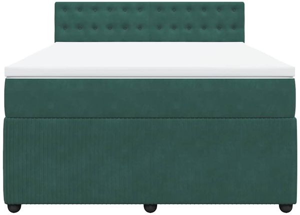 vidaXL Boxspringbett mit Matratze Dunkelgrün 160x200 cm Samt 3290097 Bild 6