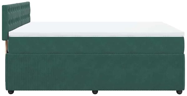 vidaXL Boxspringbett mit Matratze Dunkelgrün 160x200 cm Samt 3290097 Bild 7