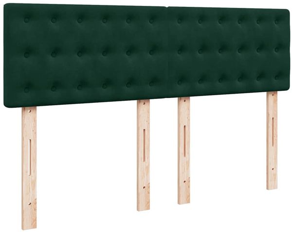 vidaXL Boxspringbett mit Matratze Dunkelgrün 160x200 cm Samt 3290097 Bild 12