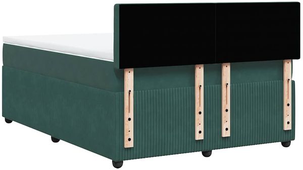 vidaXL Boxspringbett mit Matratze Dunkelgrün 160x200 cm Samt 3290097 Bild 8