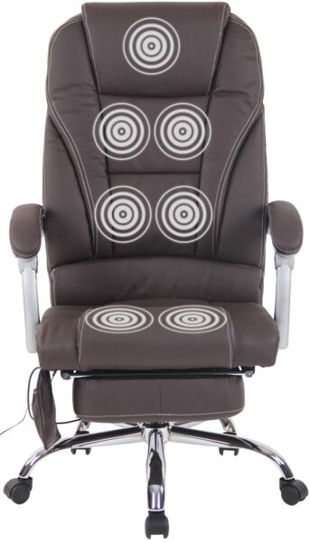 CLP 'Pacific' Bürostuhl mit Massagefunktion, Echtleder braun, max. 150 kg Bild 3
