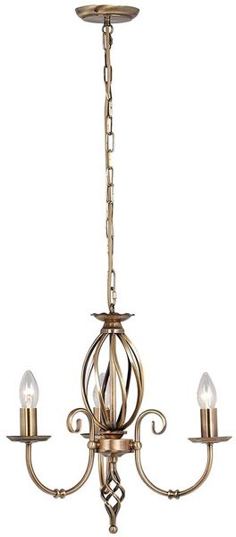 Kronleuchter, Hängelampe, Stahl, Messing, D 36 cm