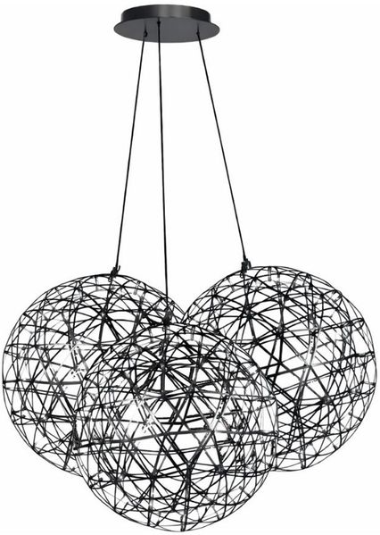 s.luce Atom Cluster LED Mehrfach-Pendelleuchte 3-flammig Schwarzchrom 50cm