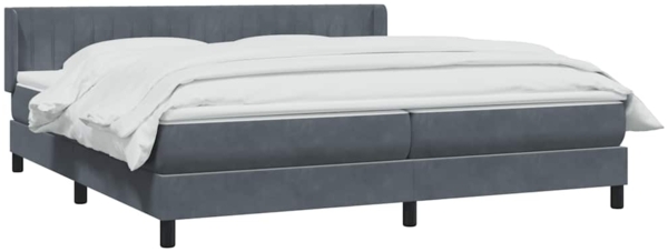vidaXL Boxspringbett mit Matratze Dunkelgrau 200x210 cm Samt 3318298 Bild 2