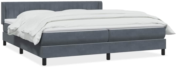 vidaXL Boxspringbett mit Matratze Dunkelgrau 200x210 cm Samt 3318298 Bild 1
