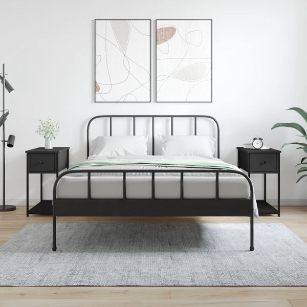 vidaXL Nachttische 2 Stk. Schwarz 30x60x60 cm Holzwerkstoff 826054