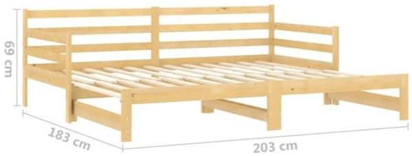 vidaXL Ausziehbares Tagesbett 2x(90x200) cm Massivholz Kiefer [3083659] Bild 9