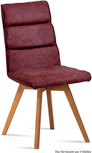 Esszimmerstuhl (4er-Set) Dixie 47x92x60 Eiche geölt/Marsala