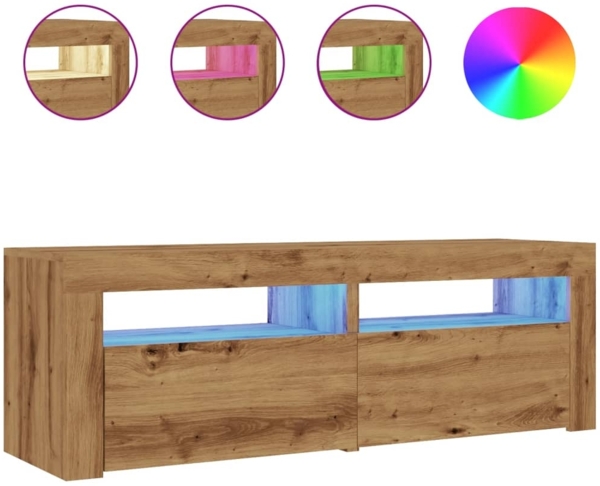 vidaXL TV-Schrank mit LED Artisan-Eiche 120x35x40 cm Holzwerkstoff 856314