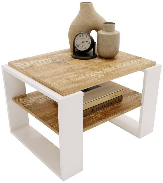CraftPAK Couchtisch Wohnzimmertisch aus hochwertigem Holz - Couchtisch 54T x 63B x 44H cm