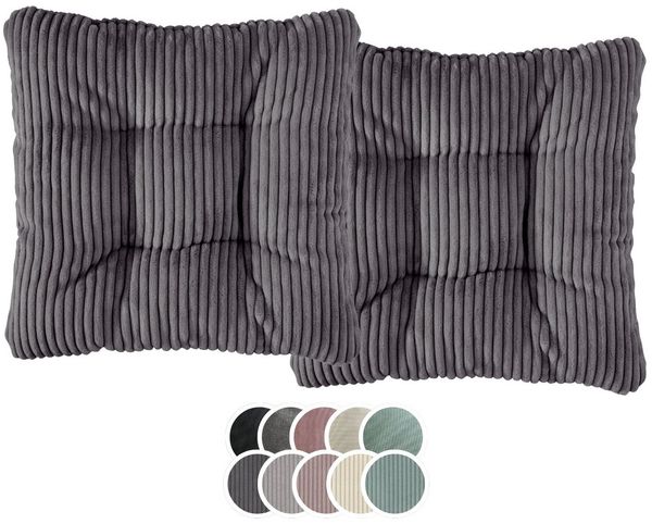 XDREAM Stuhlkissen Sitzkissen Set (2er & 4er) für Stühle und Bänke, robuste Polsterauflage für indoor und outdoor, 38x38x6 cm