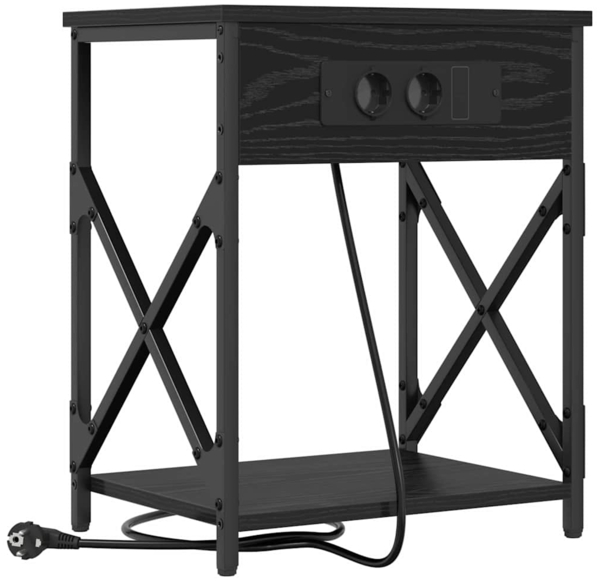 vidaXL Nachttisch Schwarz Eichen-Optik 41 x 31 x 51 cm Holzwerkstoff 859505