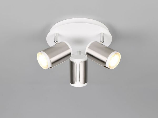 LED Deckenstrahler 3-flammig Metall Weiß / Silber, rund Ø 30cm