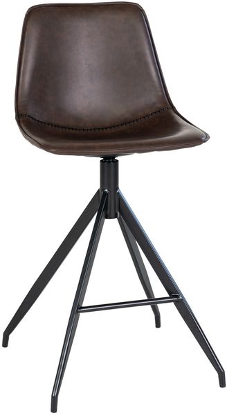 Barhocker >Monaco< (2er-Set) in Braun, Glattlederoptik - 46x84x47cm (BxHxT)