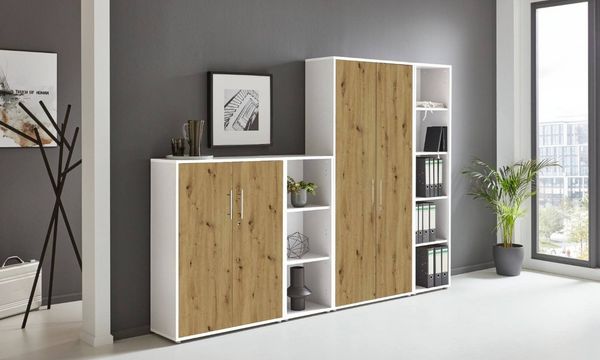BMG Möbel Aktenschrank Office Edition 4 (Schrankwand Set, 4tlg) abschließbar, matt oder Hochglanz lackiert
