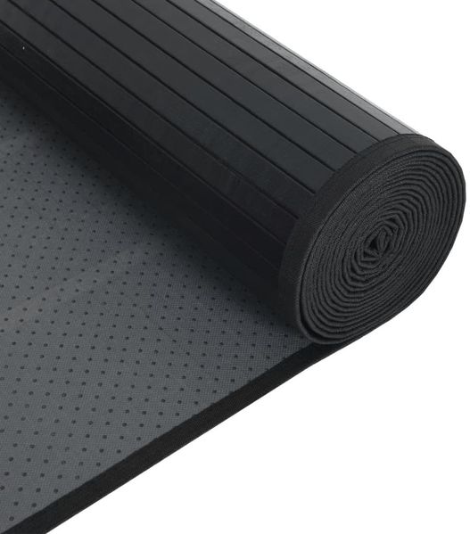 vidaXL Teppich Rechteckig Schwarz 60x200 cm Bambus 376834 Bild 5