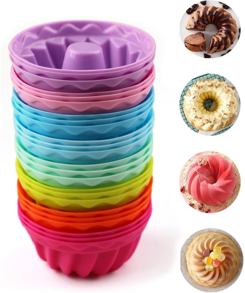 Mlying Mini Gugelhupfform Silikon 24er Set Ø 6,5cm (8