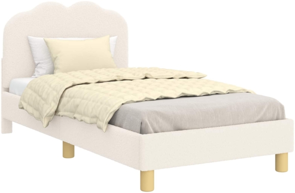 vidaXL Kinderbettgestell mit Kopfteil Creme 80x160 cm Schafstoff 42010967