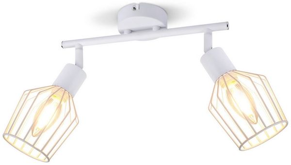 Nettlife Deckenstrahler Vintage Schwarz/Weiß 1/2/3/4/6 Flamming E14 industriell Wohnzimmer, Drehbar 350°, LED wechselbar, Flur Küchen Schlafzimmer