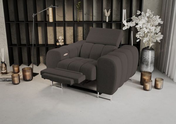 Sessel mit Relaxfunktion BASTIEN RELAX in Stoff Gemma Graphit