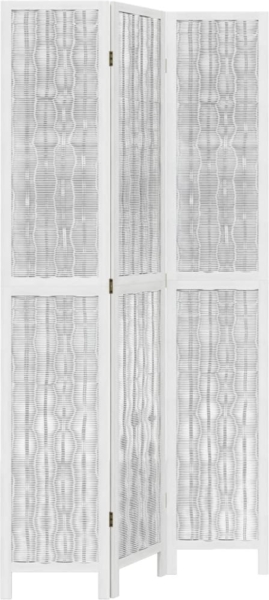 vidaXL 3-tlg. Raumteiler Weiß Massivholz Paulownia 358672