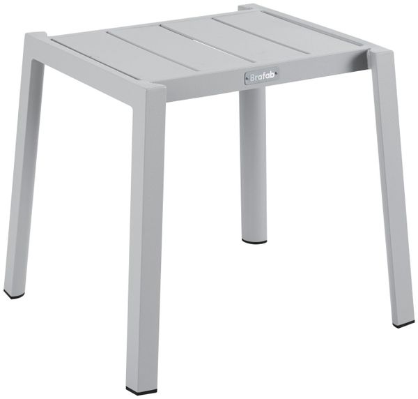 Gartenbeistelltisch Delia von Brafab aus Aluminium, modern, hellgrau, stapelbar, outdoor geeignet