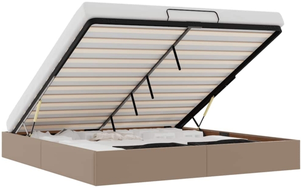 vidaXL Ottoman-Bett ohne Matratze Cappucino 180x200cm Kunstleder 3310818