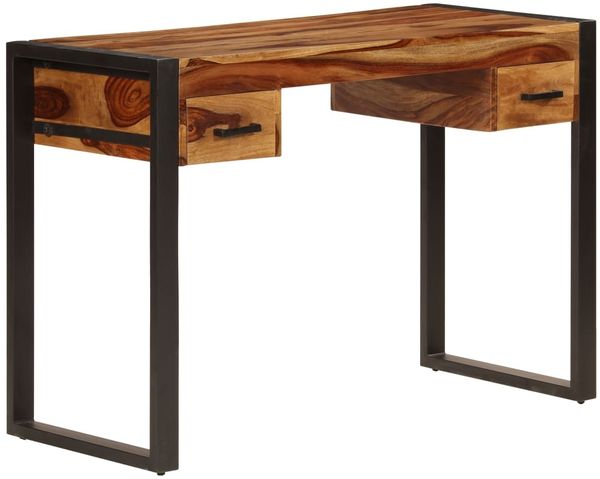 Schreibtisch mit 2 Schubladen, Massivholz, 110 x 50 x 77 cm