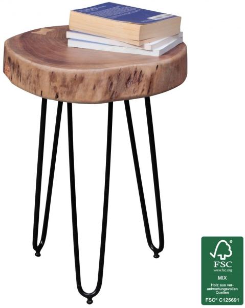 Beistelltisch Massivholztisch WABEN 35x35 cm Holz Akazie Bild 2
